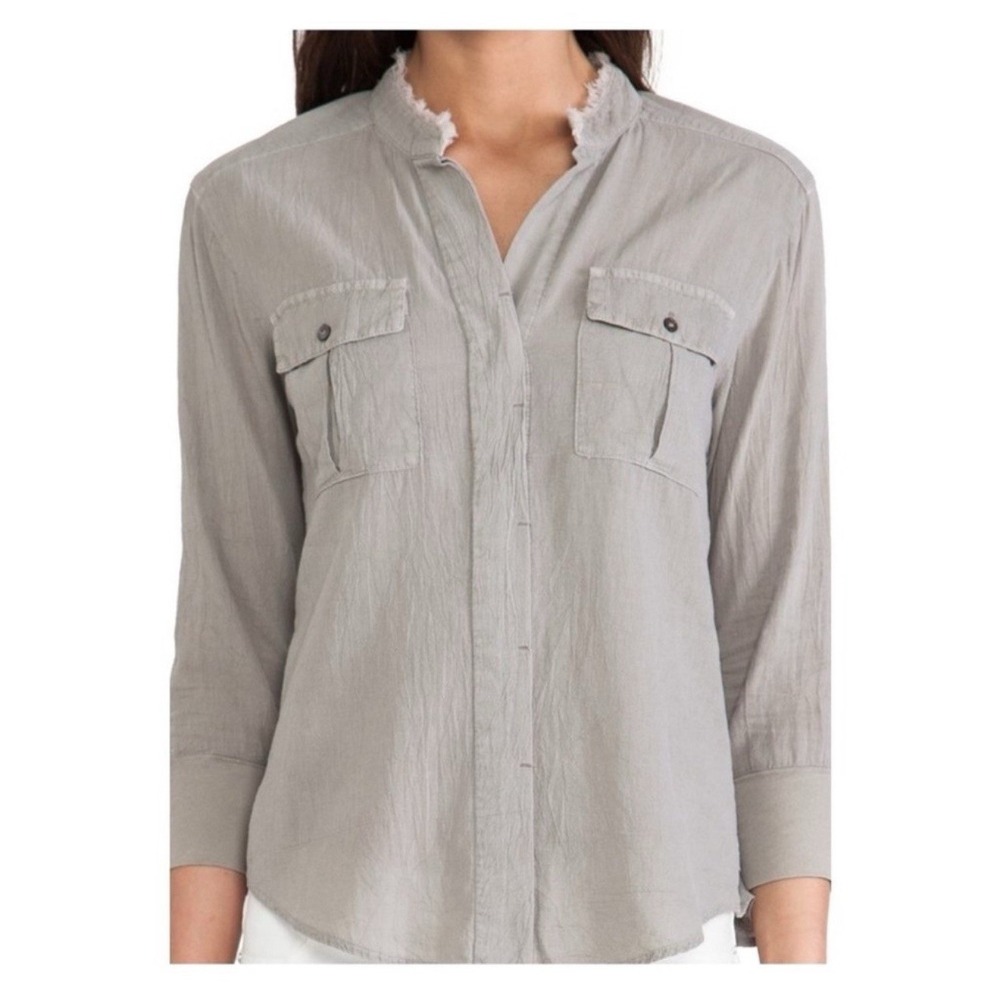 JAMES PERSE - Collarless Safari Shirt w/ Pockets - Womens 3,‎ Large